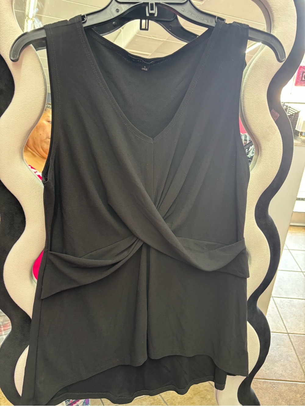 ATELIER 29 Sleeveless Black Twist-Front Blouse - Women